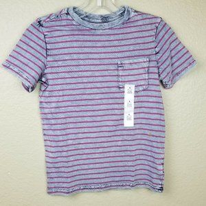 Cat & Jack Tee Shirt Short Sleeve Grey Red Striped